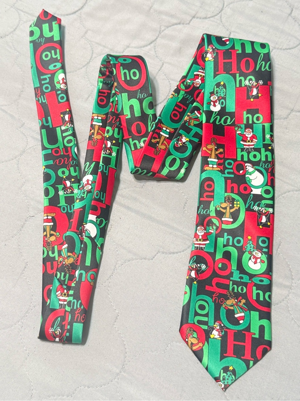 Holiday 'Ho Ho' Green & Red Men's Tie